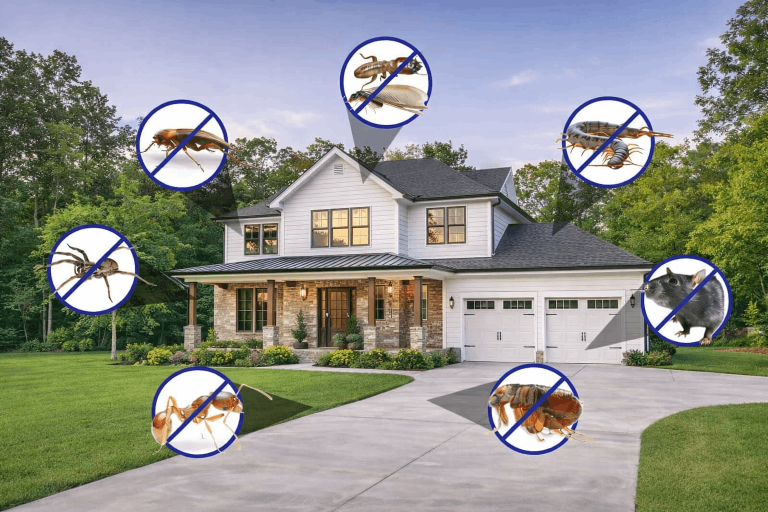 Home pest control service removing cockroaches, ants and rodents